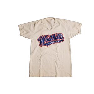 Vintage Tshirt 1990s Westhills Rangers 47 Small White Graphic Print Unisex